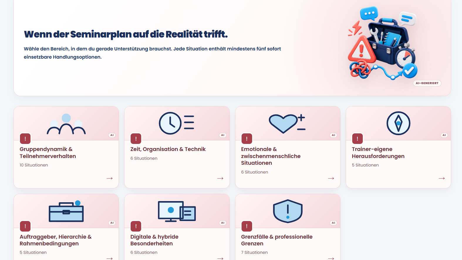Vossily Troubleshooting mit typischen schwierigen Seminarsituationen